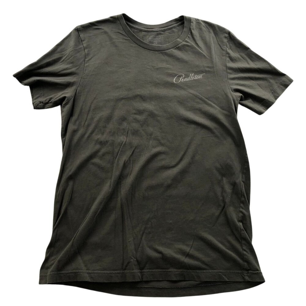Pendleton Mens T-Shirt Large Short Sleeve Crew Neck Graphic Tee  Green Casual